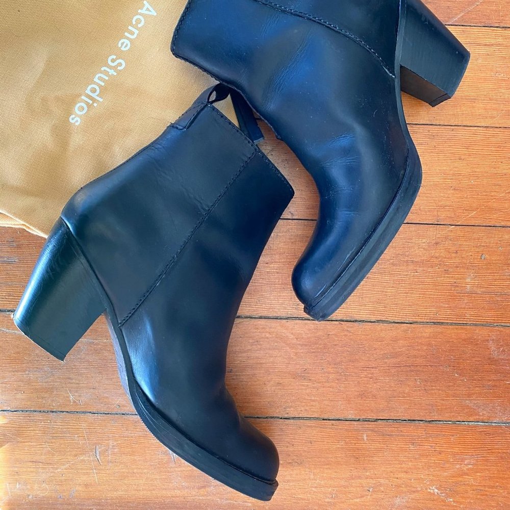 Acne Pistol Black Leather Boots (EU 36 / US 6)